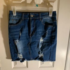Ripped Jean skirt
